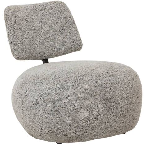 Fauteuil en tissu bouclette avec dossier gris Calya
