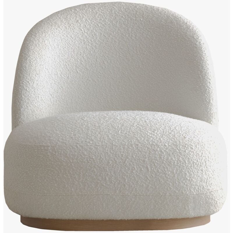 Fauteuil en tissu bouclette beige - Colette