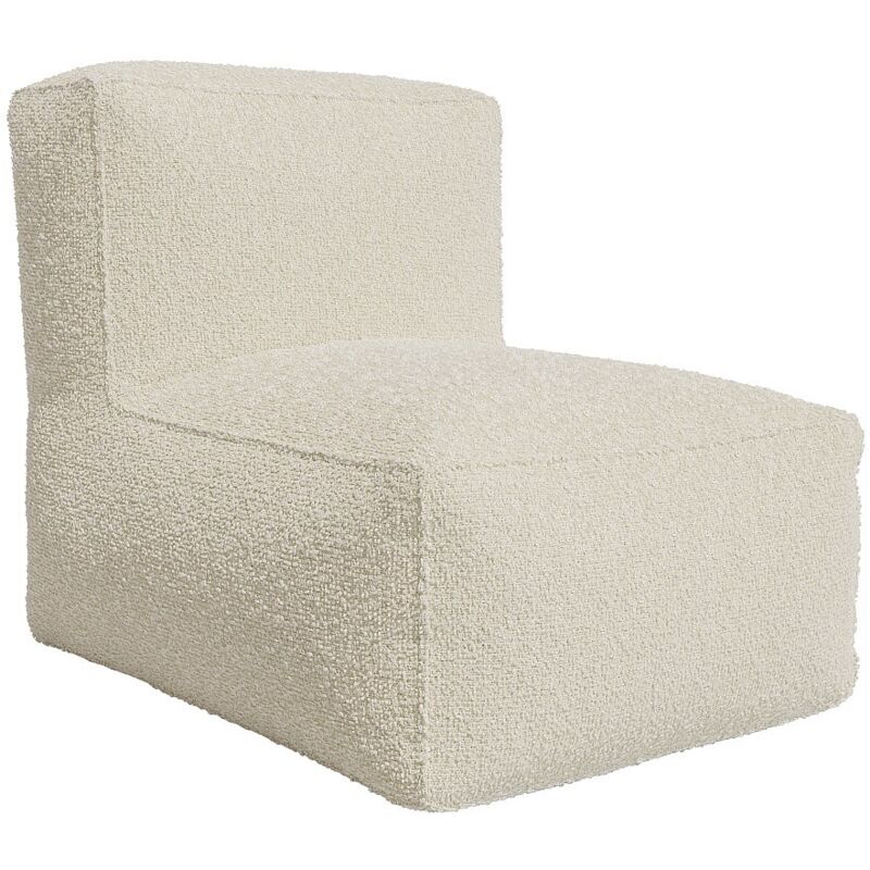 Vente-unique - Fauteuil en tissu bouclette beige noumara