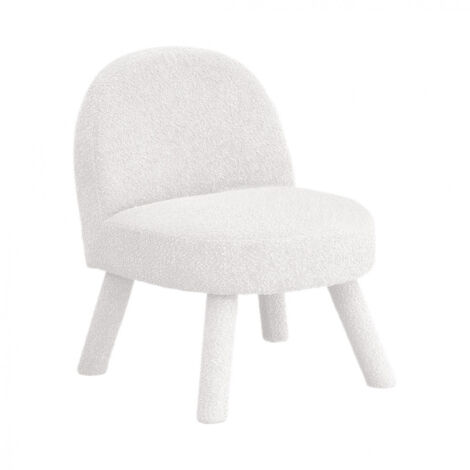 Fauteuil en tissu bouclette - Blanc - Abica