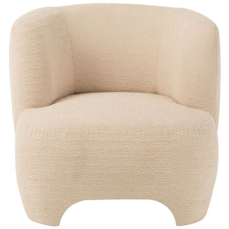 Fauteuil en tissu bouclette blanc cassé - EDELWEISS