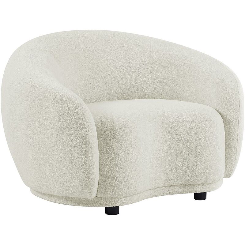 Fauteuil en tissu bouclette blanc ivoire BOVANA de Pascal Morabito