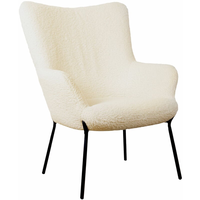 Happy Garden - Fauteuil en tissu bouclette écru eira