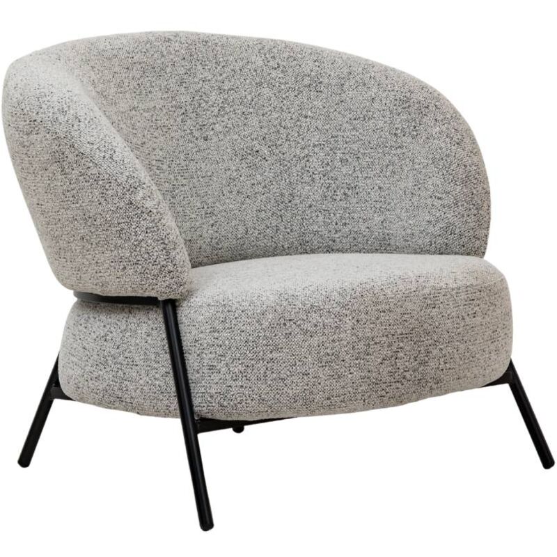 Made In Meubles - Fauteuil en tissu bouclette gris Kanoa