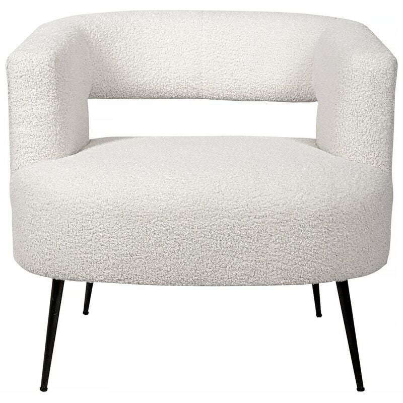 Fauteuil en tissu bouclette "iris" - Blanc
