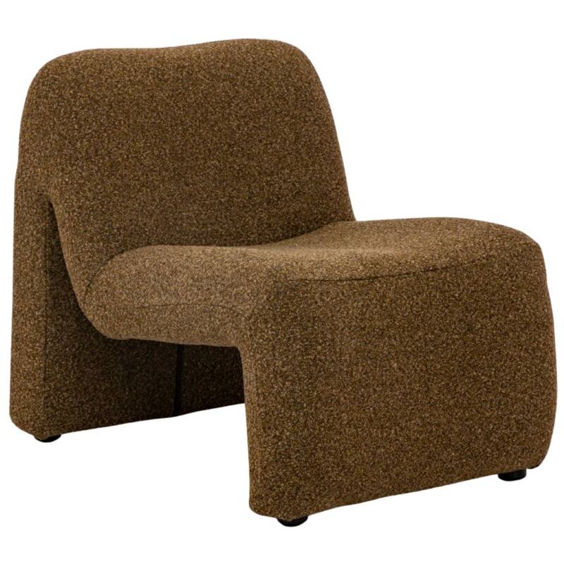 Fauteuil en tissu bouclette marron Calya