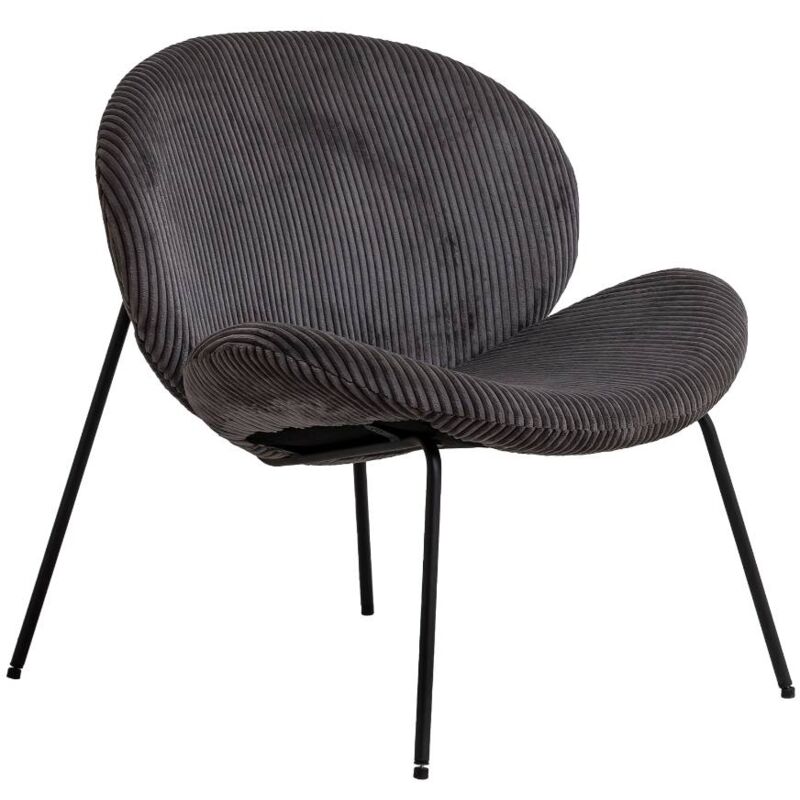 Made In Meubles - Fauteuil en velours rond gris Kanoa