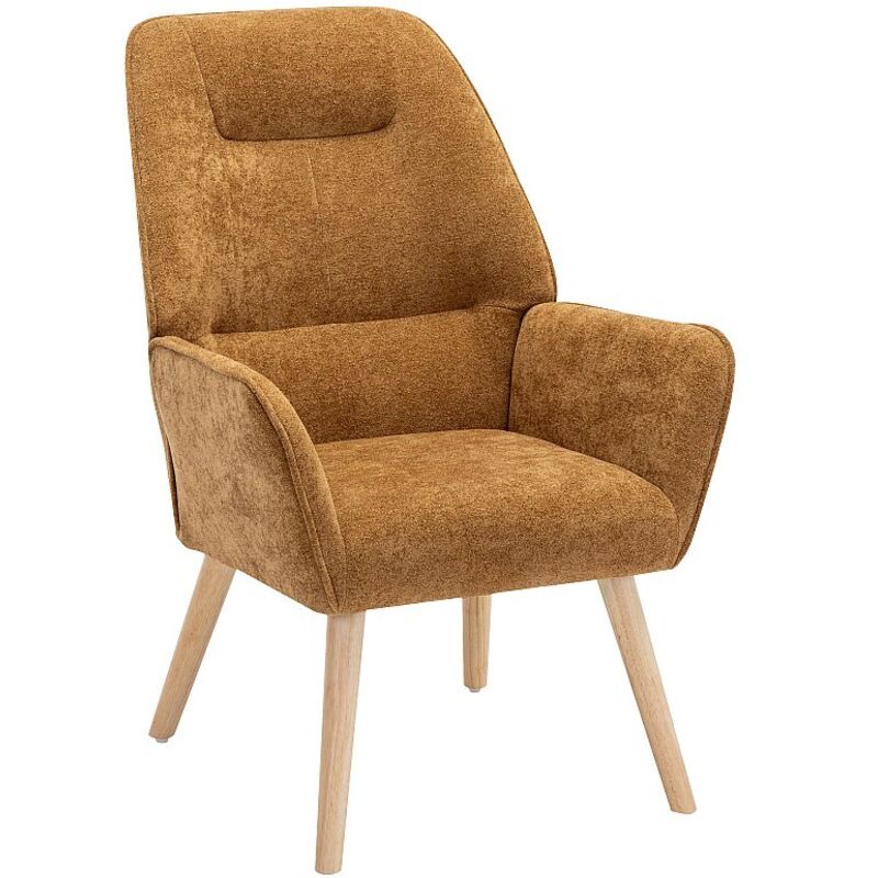 Fauteuil en tissu camel osimo