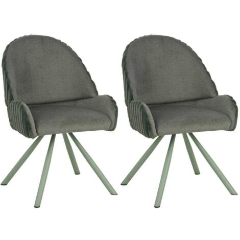 Fauteuil en tissu côtelé Sedia (Lot de 2)