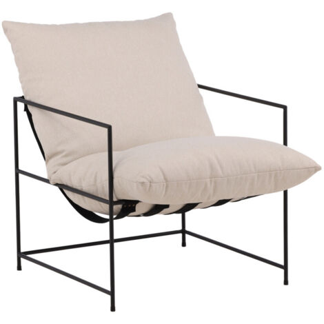 Fauteuil en Tissu et Métal - Écru - SEDALIA