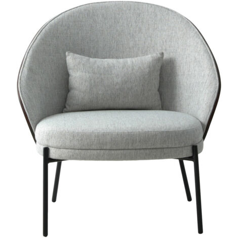 Fauteuil en tissu et métal - Gris clair - CANELAS