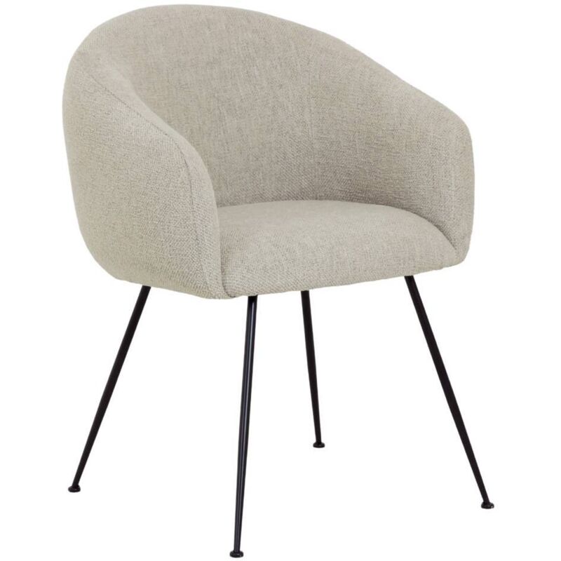 Chaise en tissu écru et pieds en métal Sandy Chaise en tissu écru et pieds en métal Sandy