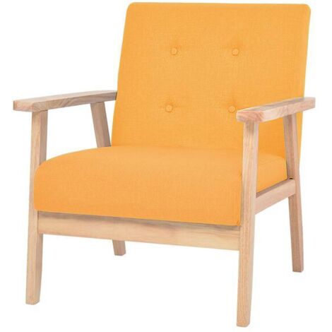 Fauteuil en tissu jaune