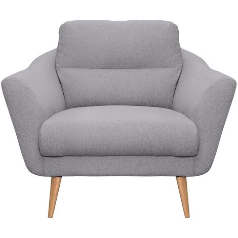 Fauteuil en tissu luxe 1 place, TRENDY gris clair