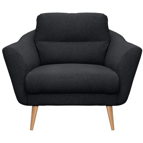 Fauteuil en tissu luxe 1 place, TRENDY noir (gris très sombre)