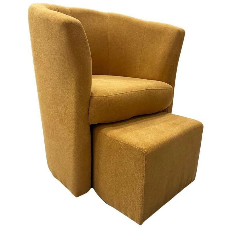 Toscohome - Fauteuil en tissu manguier avec pouf - Djerba