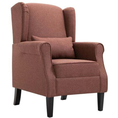 Fauteuil en tissu marron