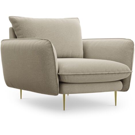 Fauteuil en tissu structurel beige