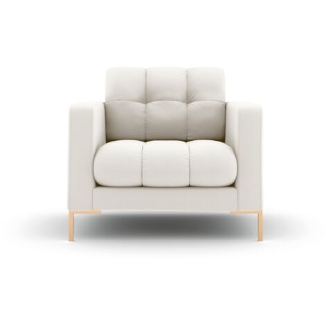 Fauteuil en tissu structurel beige clair
