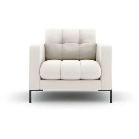 Fauteuil en tissu structurel beige clair