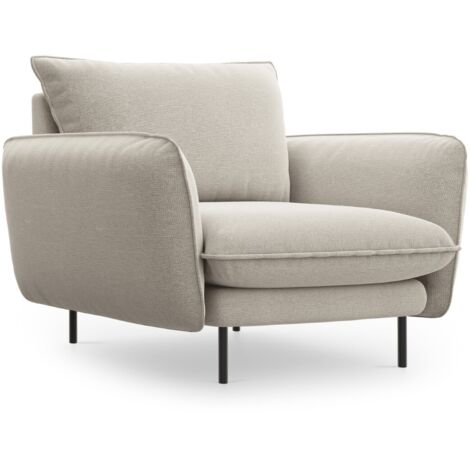 Fauteuil en tissu structurel beige clair