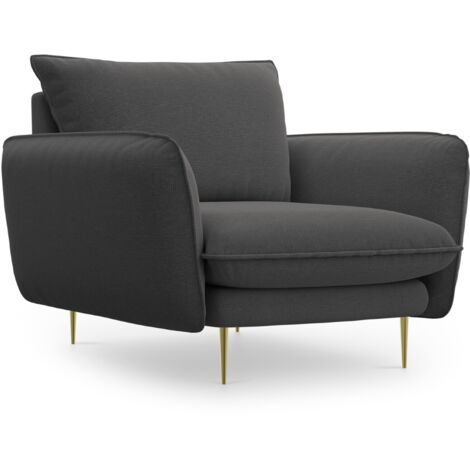 Fauteuil en tissu structurel gris foncé
