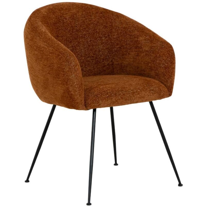 Chaise en tissu terracotta et pieds en métal Sandy Chaise en tissu terracotta et pieds en métal Sandy