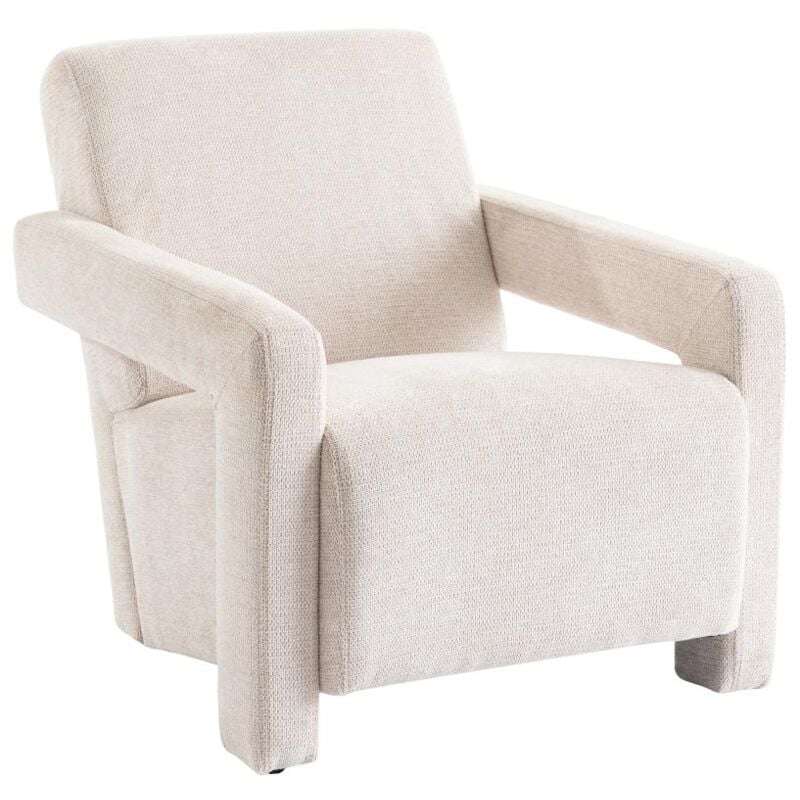 Fauteuil en tissu texturé beige isparta