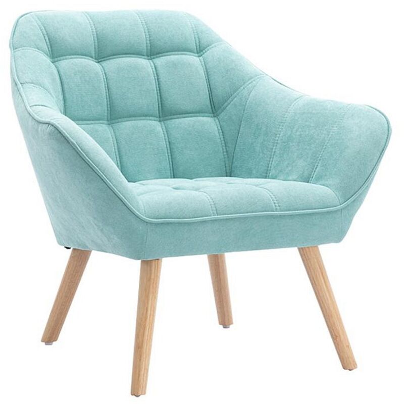 Vente-unique - Fauteuil en tissu vert d'eau caserta