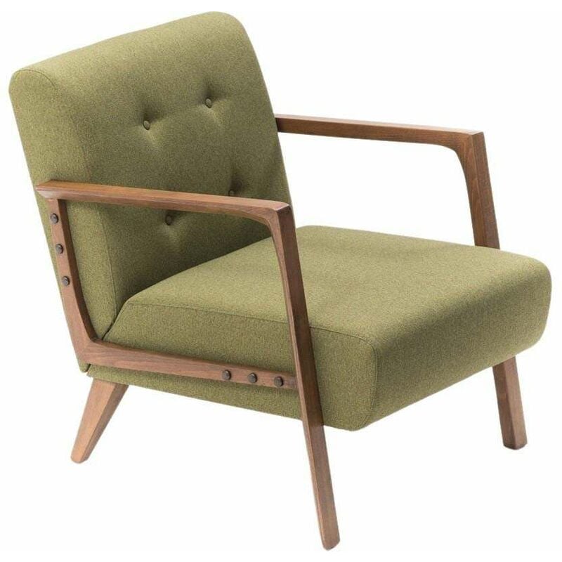 Fauteuil en tissu vert Kemer