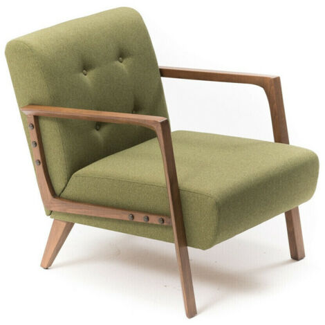 Fauteuil en tissu vert Kemer