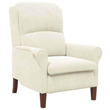 Fauteuil en velours beige