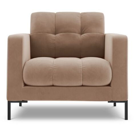 Fauteuil en velours beige