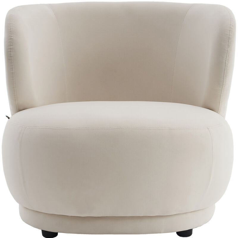 Homifab - Fauteuil en velours beige - Ester
