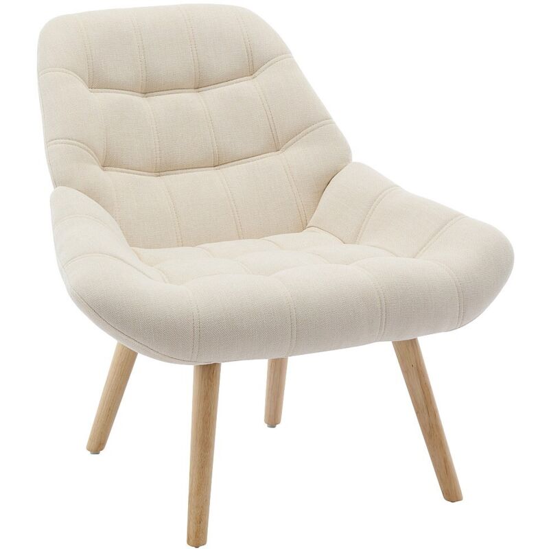 Vente-unique - Fauteuil en tissu beige luosto