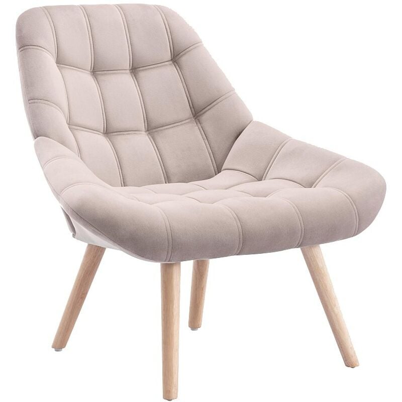 Fauteuil en velours beige LUOSTO