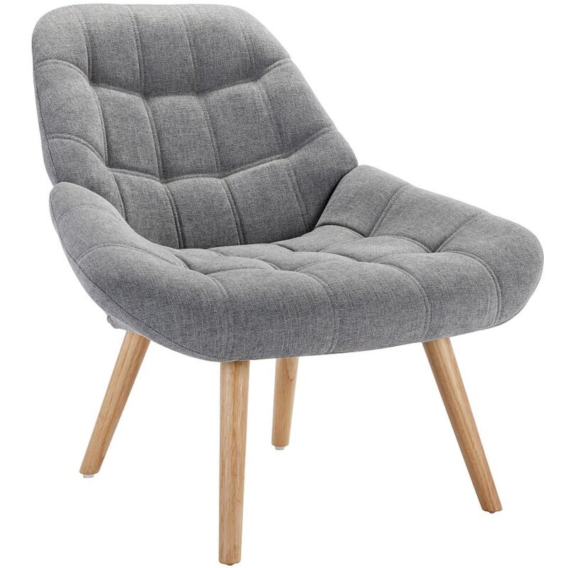 Vente-unique - Fauteuil en tissu gris luosto