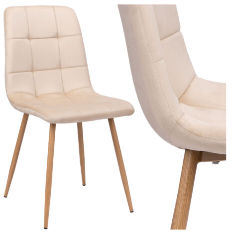 Fauteuil en velours beige MONTANA VELVET