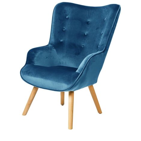 Fauteuil En Velours Bleu Canard Fornord