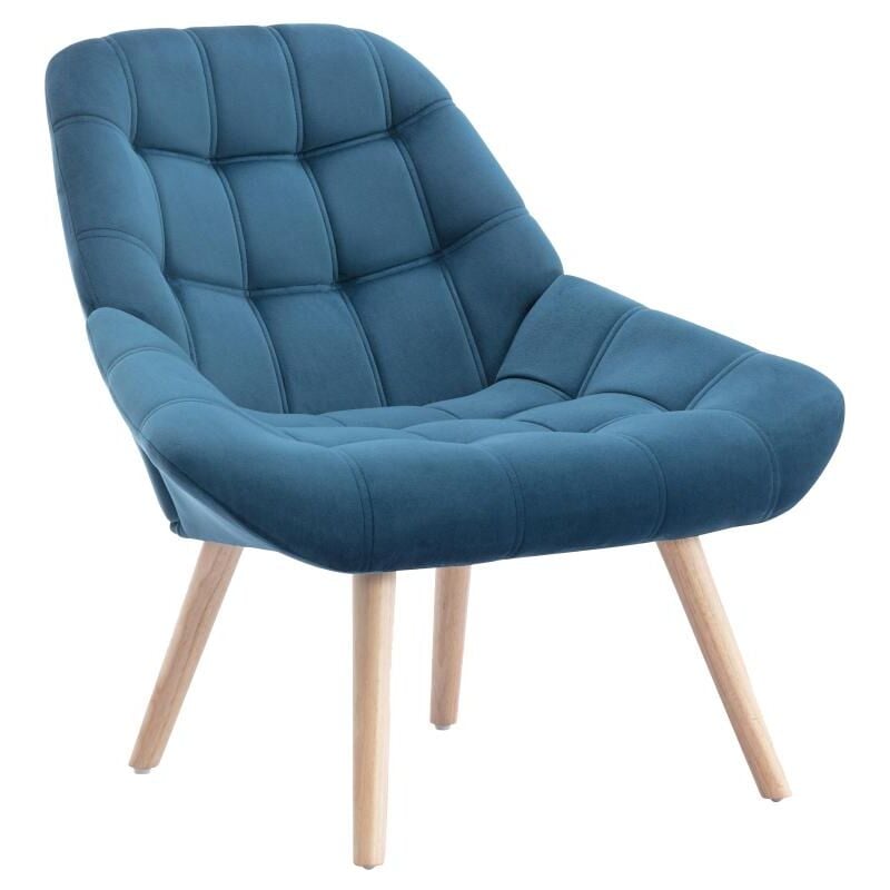 Fauteuil en velours bleu canard luosto