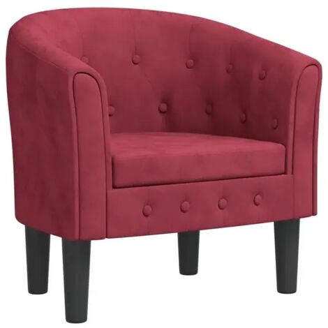 Fauteuil en velours bordeaux