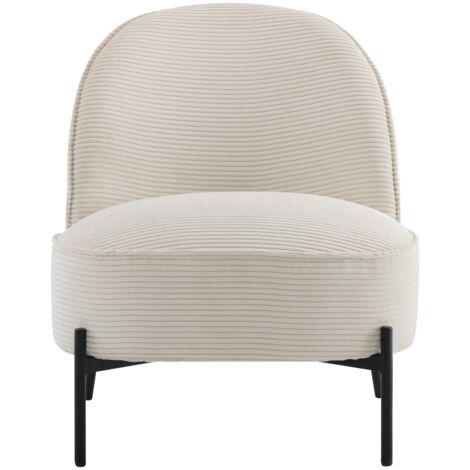 Fauteuil en velours côtelé beige - Basile