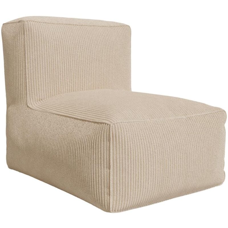Vente-unique - Fauteuil en velours côtelé beige noumara