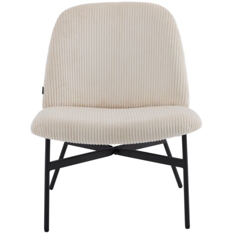 Fauteuil en velours côtelé beige - Petra