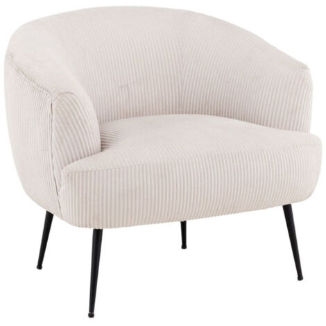 Fauteuil en Velours Côtelé "Derry" 79cm Beige
