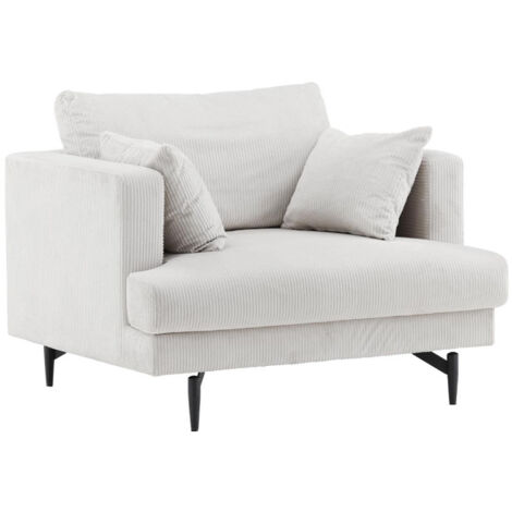 Fauteuil en Velours Côtelé "Sofia" 104cm Beige