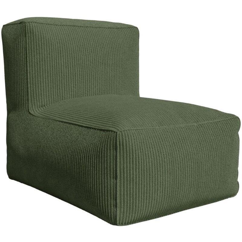 Fauteuil en velours côtelé vert noumara