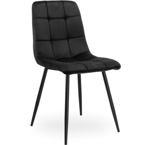 Fauteuil en velours DENVER, noir