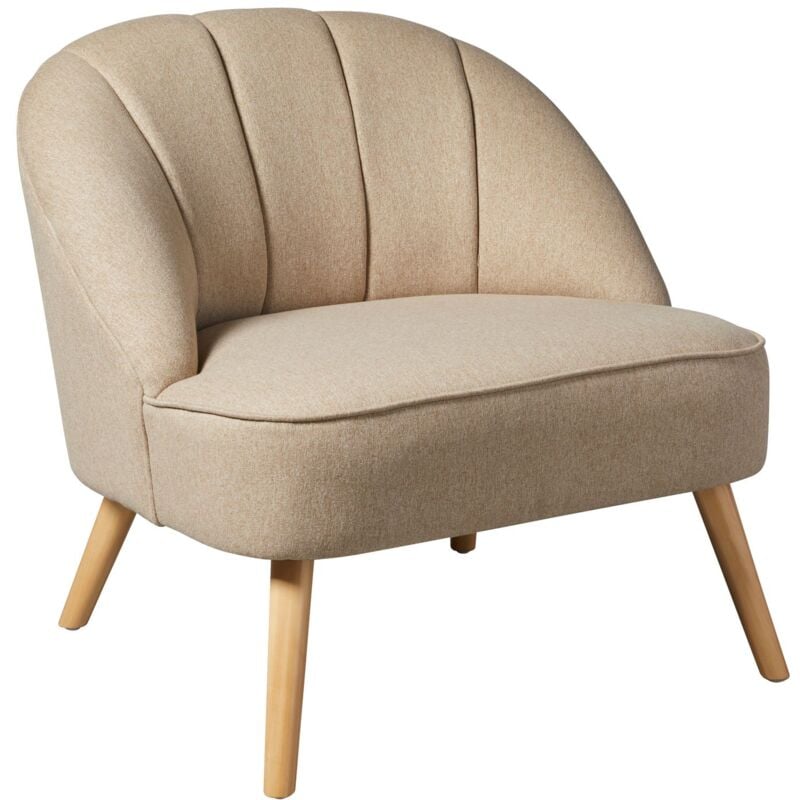 Fauteuil en velours et pieds en bois NAOVA