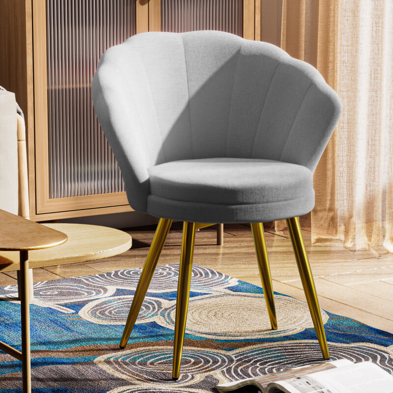 Fauteuil en Velours Fauteuil de Salon Chaise Coquillage, Fauteuil Scandinave pour Chambre